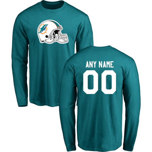 Men Miami Dolphins Design-Your-Own Long Sleeve Custom NFL T-Shirt